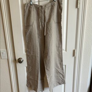 J Jill Women’s Tan Casual Linen Pants